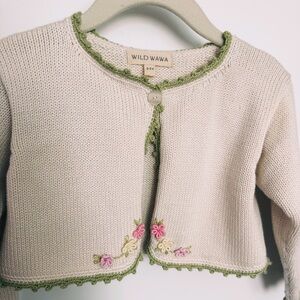 Wild Wawa Kids Cream Cardigan Set
